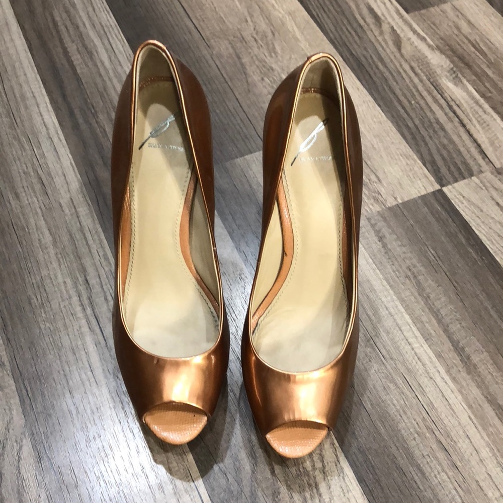 Brian Atwood peep toe high heels